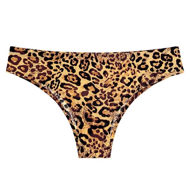 WarmSteps Intimate Sexy Hot Leopard Tanga Bikini Lingerie Seamless Ice Silk Breathable Women's Panties Underwear Cotton Crotch