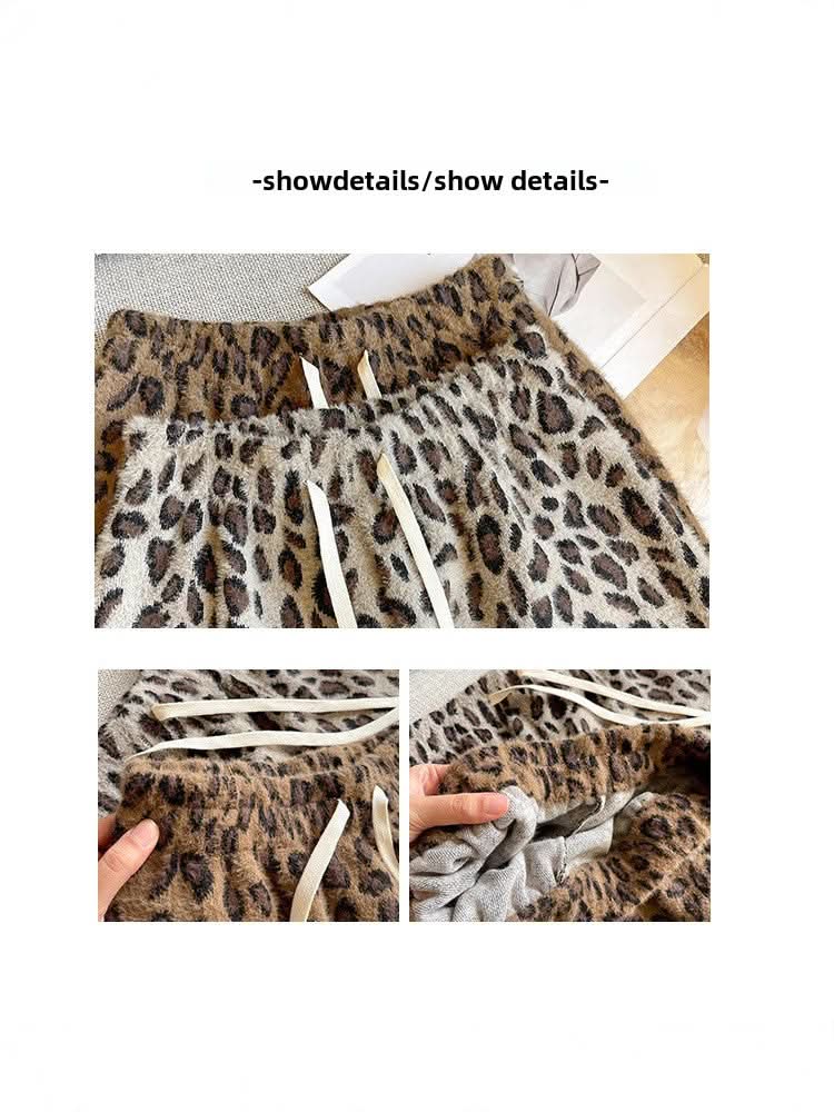 Women's American Style Leopard Print Straight Leg Pants Hip Hop Street
