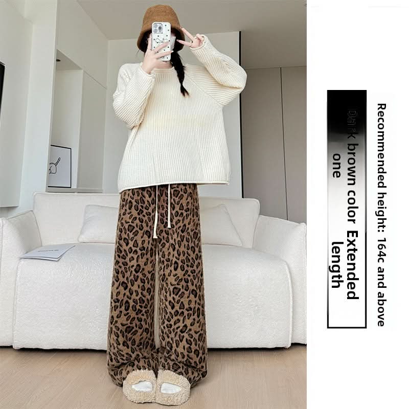Women's American Style Leopard Print Straight Leg Pants Hip Hop Street
