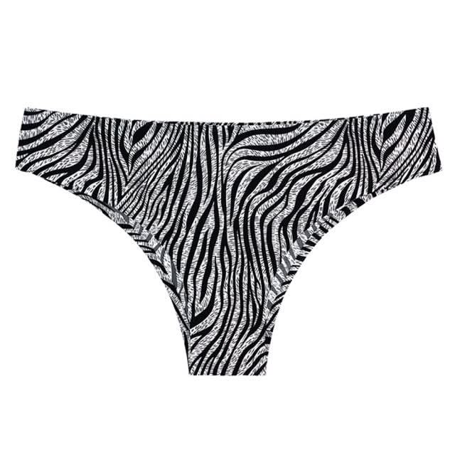 WarmSteps Intimate Sexy Hot Leopard Tanga Bikini Lingerie Seamless Ice Silk Breathable Women's Panties Underwear Cotton Crotch