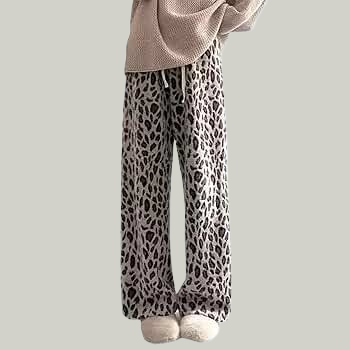 Women's American Style Leopard Print Straight Leg Pants Hip Hop Street