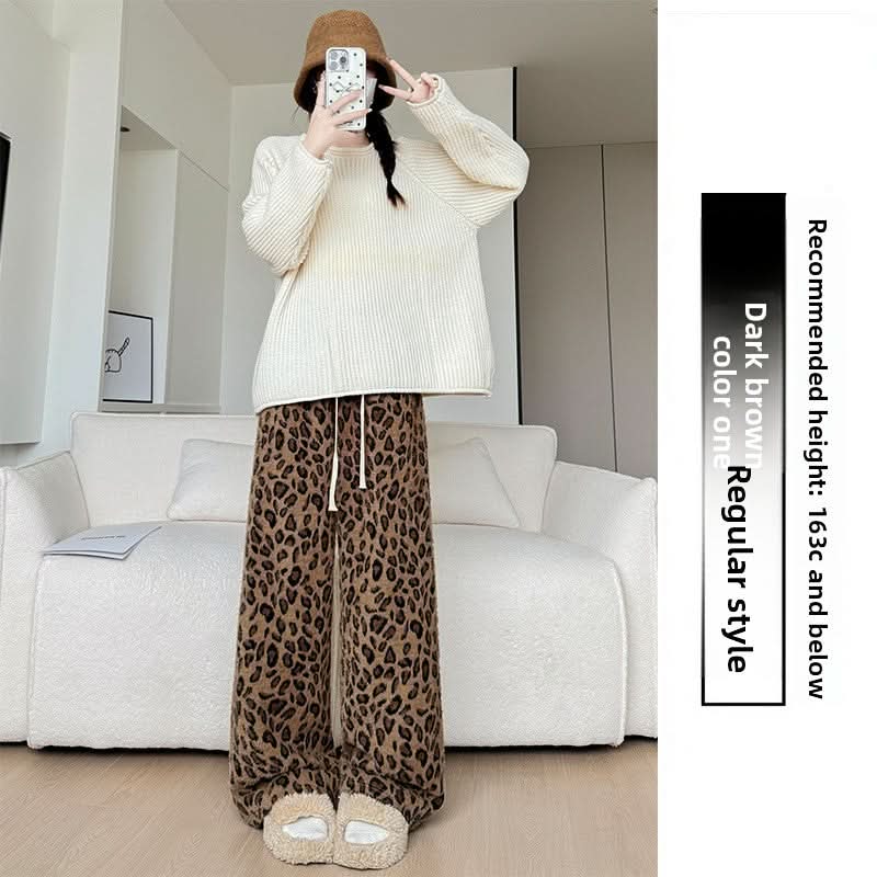 Women's American Style Leopard Print Straight Leg Pants Hip Hop Street