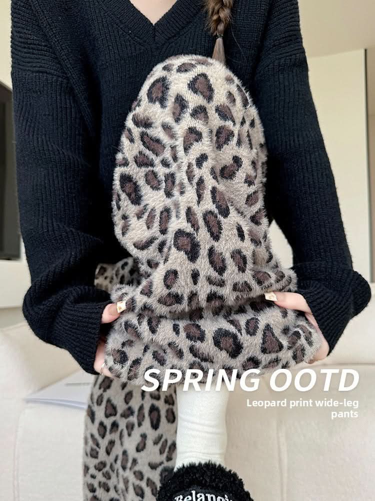 Women's American Style Leopard Print Straight Leg Pants Hip Hop Street